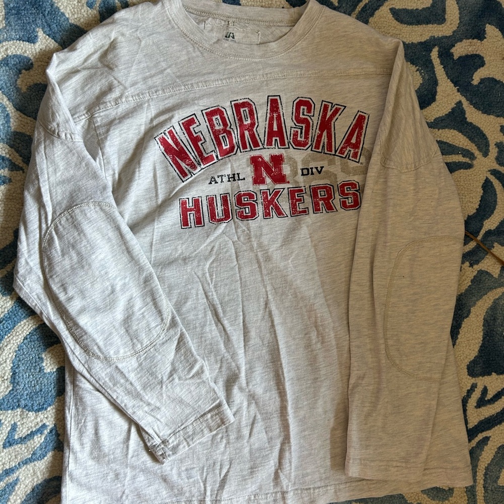 J. America Nebraska Huskers Gray Long Sleeve Shirt